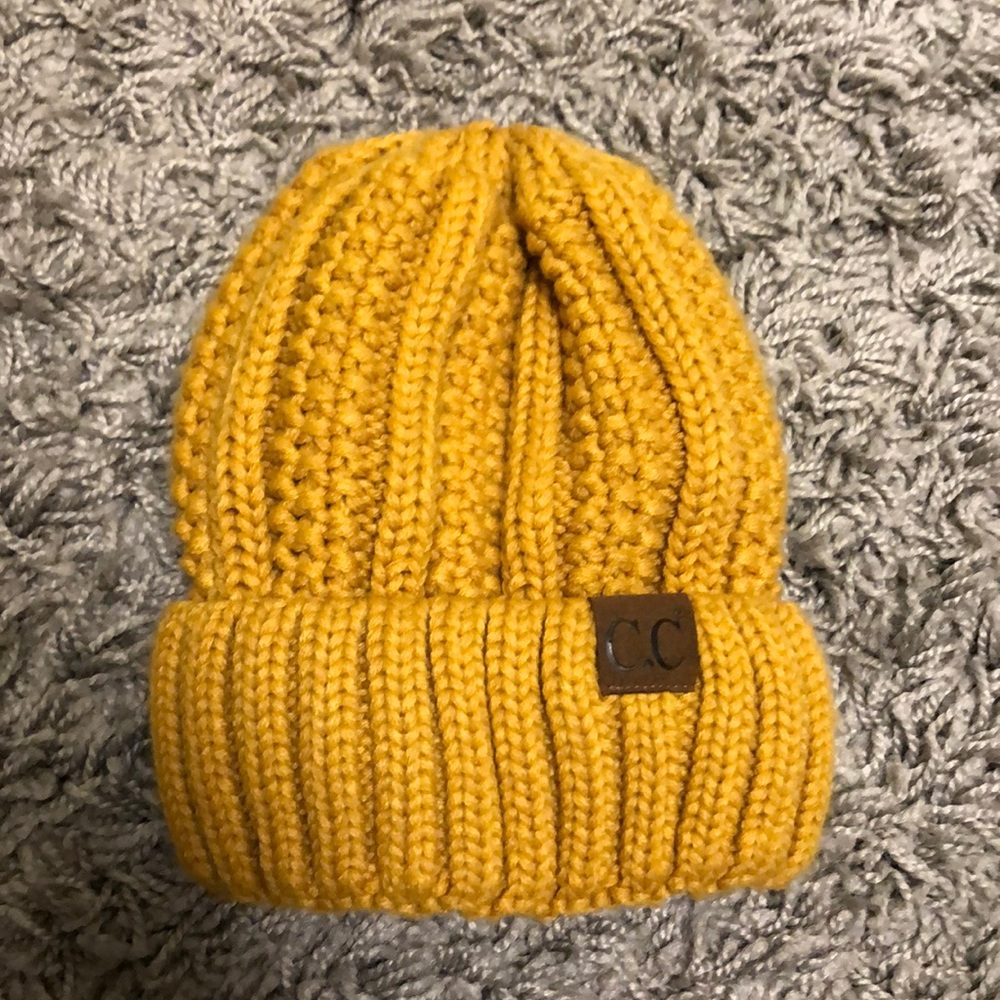 CC Gold Mustard Knit Beanie